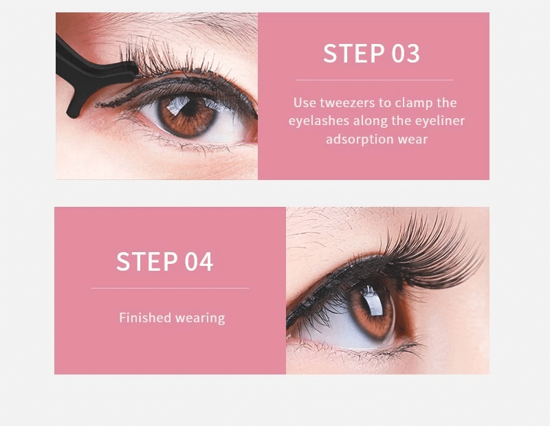 Reusable Waterproof Magnetic Eyelashes And Liner Kit