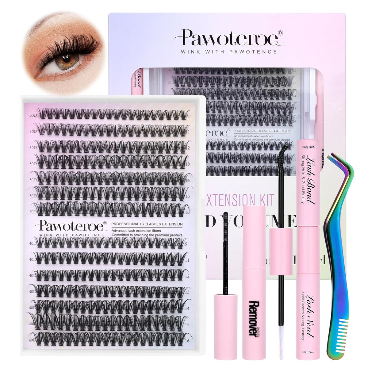 Joliejuly 30D+40D-0.07D-9-16MIX KIT DIY Eyelash 280pcs