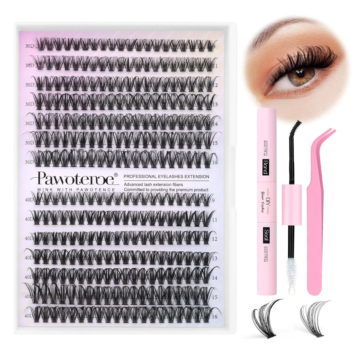 Joliejuly 30D+40D-0.07D-9-16MIX KIT DIY Eyelash 280pcs